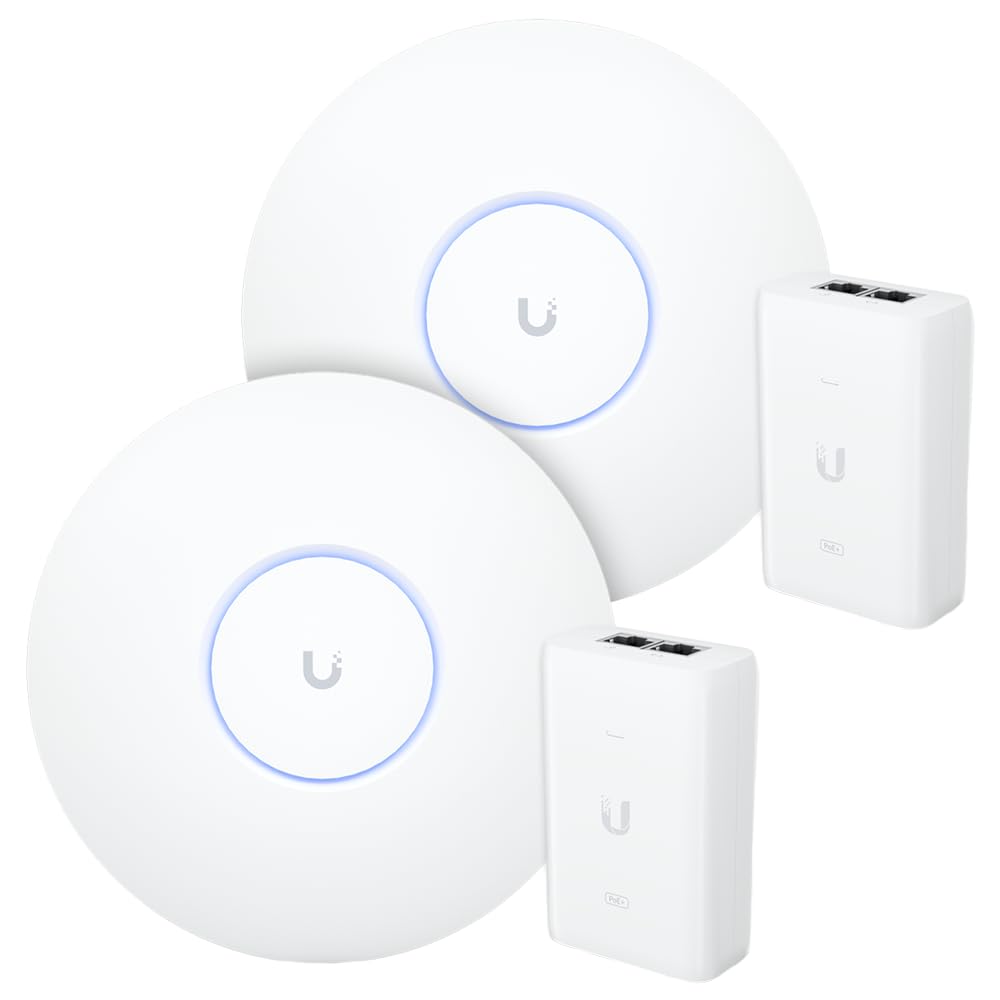 2 Roteadores WiFi 6 Access Point 5.3 Gbps + 2 Injetores PoE+ | 2 U6 Pro Ubiquiti Com 2 Fontes 48V 30W