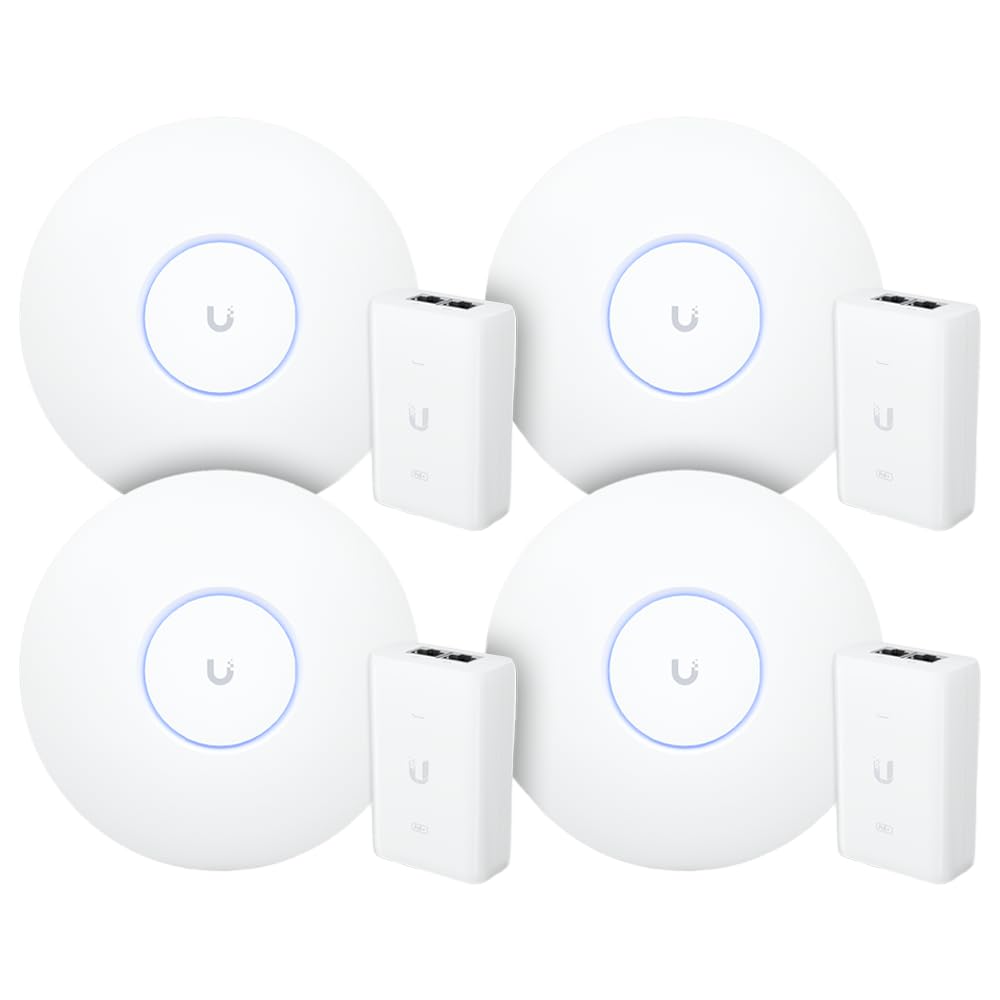 4 Roteadores WiFi 6 Access Point 5.3 Gbps + 4 Injetores PoE+ | 4 U6 Pro Ubiquiti Com 4 Fontes 48V 30W