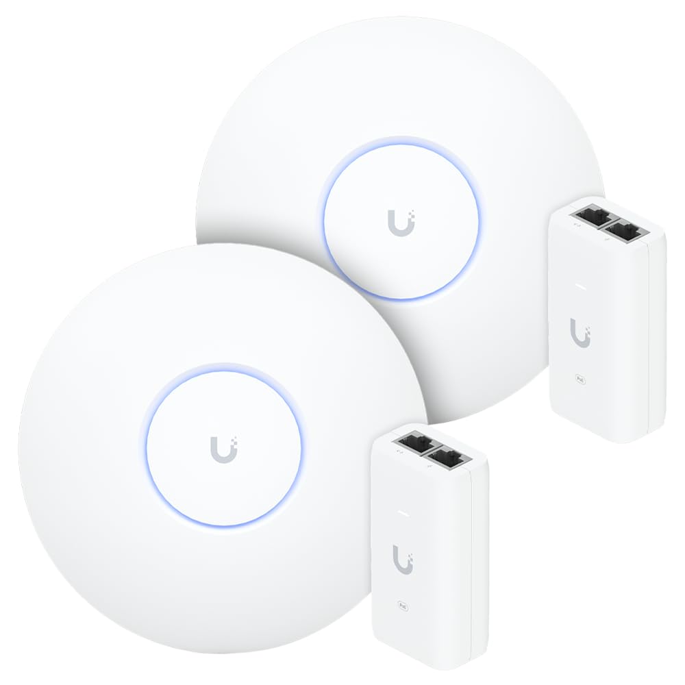 2 Roteadores Wifi 6 U6 Pro Ubiquiti 5Gbps Com Fonte PoE 48V 15W | 2 Access Point + 2 Injetores PoE