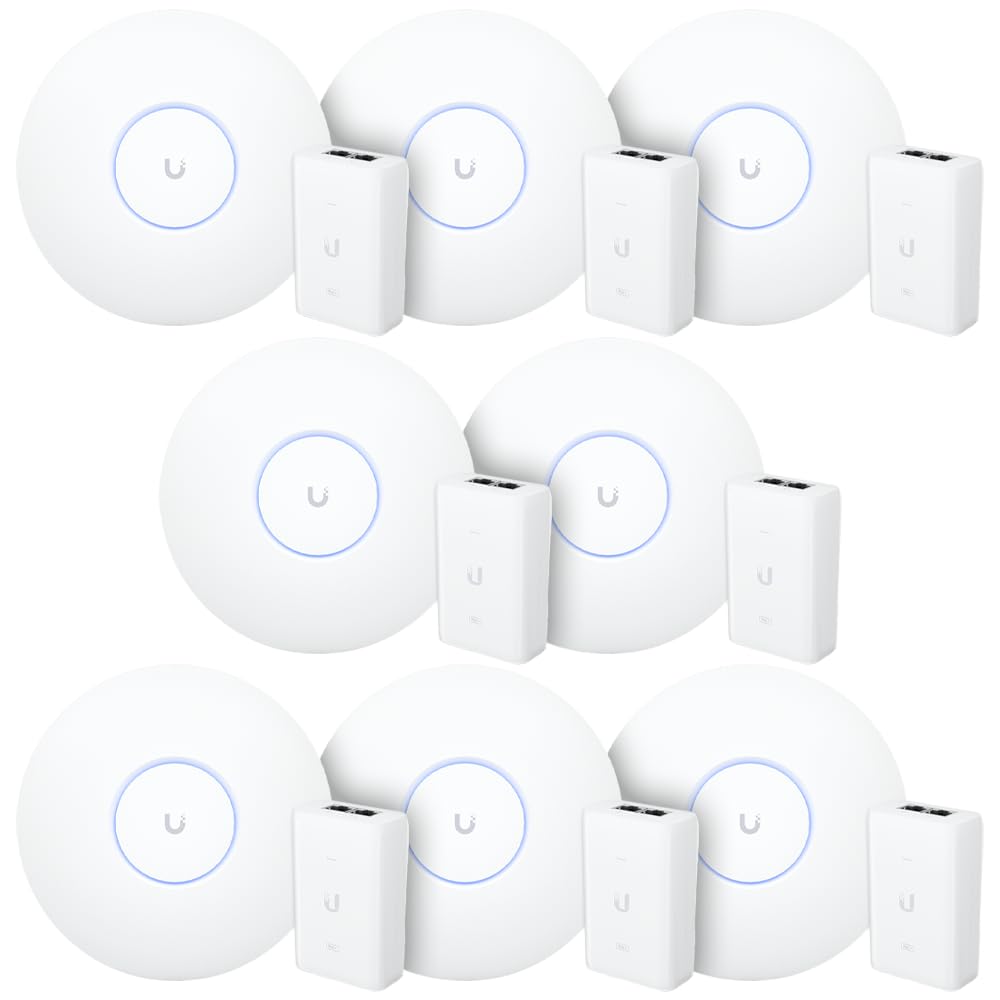 8 Roteadores Wi-Fi 6 Access Point 3.0 Gbps + 8 Injetores PoE+ | 8 U6+ Ubiquiti Com 8 Fontes 48V 30W