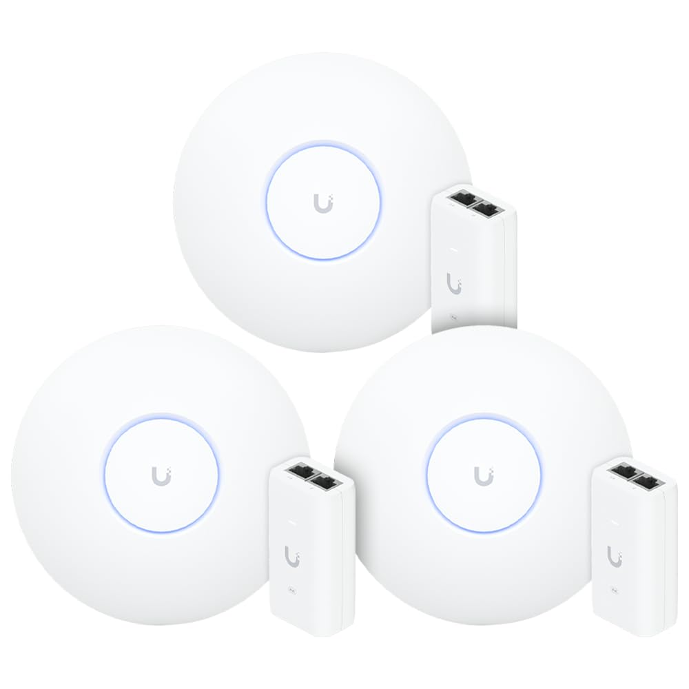 3 Roteadores Wi-Fi 6 Access Point 3.0 Gbps + 3 Injetores PoE | 3 U6+ Ubiquiti Com 3 Fontes 48V 15W