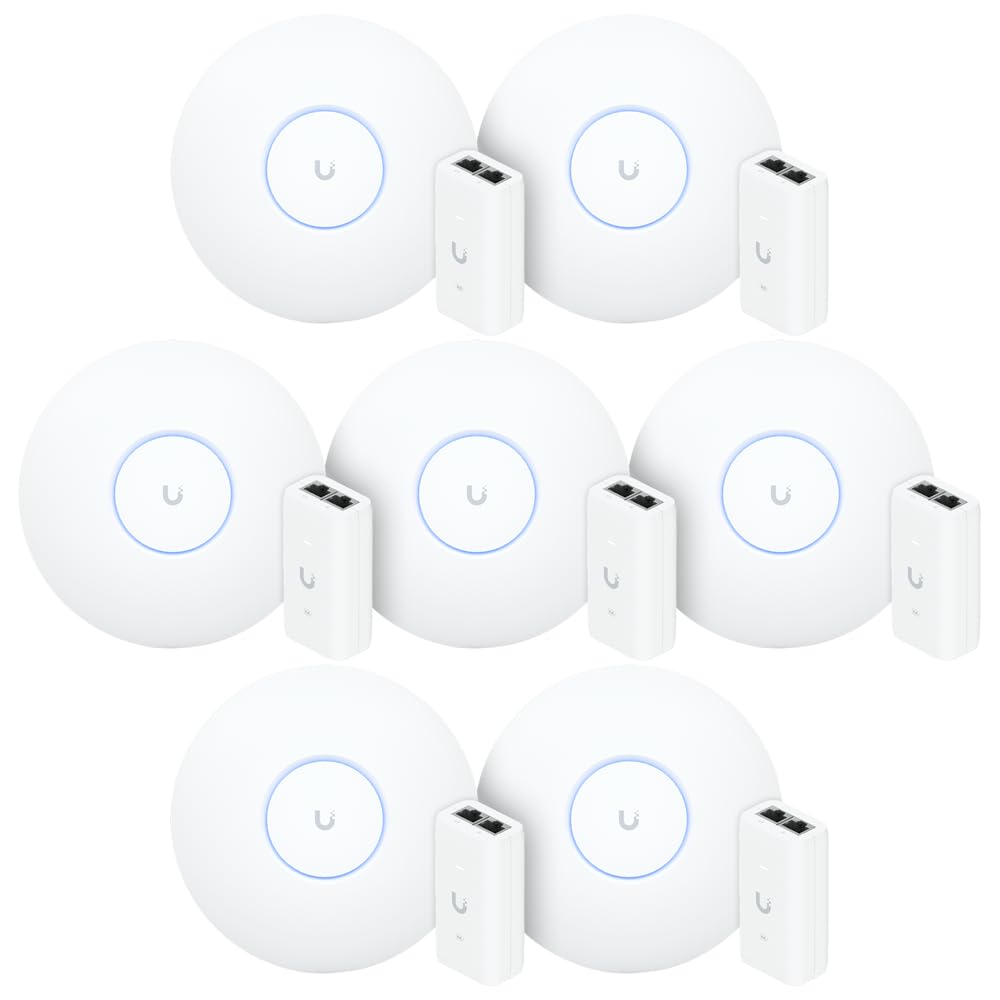 7 Roteadores Wi-Fi 6 Access Point 3.0 Gbps + 7 Injetores PoE | 7 U6+ Ubiquiti Com 7 Fontes 48V 15W