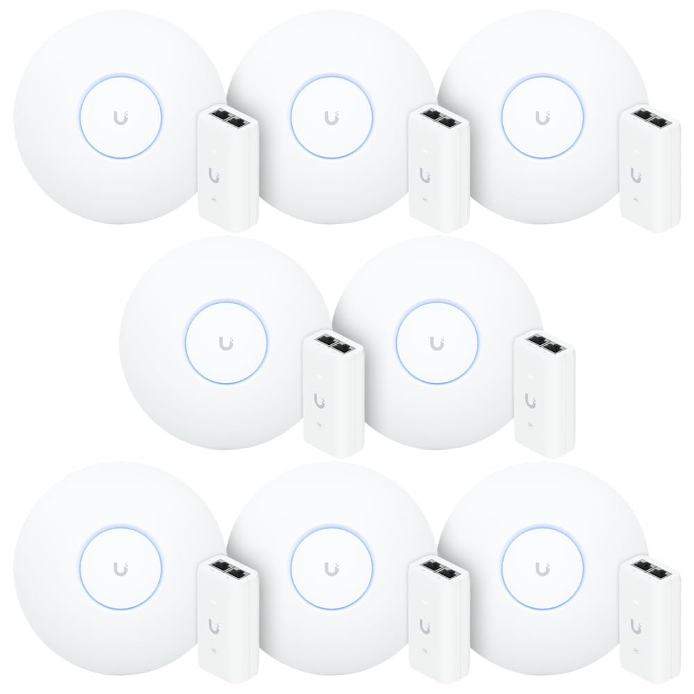 8 Roteadores Wi-Fi 6 Access Point 3.0 Gbps + 8 Injetores PoE | 8 U6+ Ubiquiti Com 8 Fontes 48V 15W