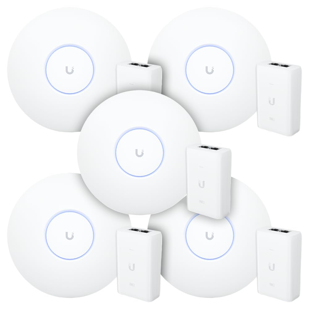 5 Roteadores WiFi 6 Access Point 5.3 Gbps + 5 Injetores PoE+ | 5 U6 Pro Ubiquiti Com 5 Fontes 48V 30W