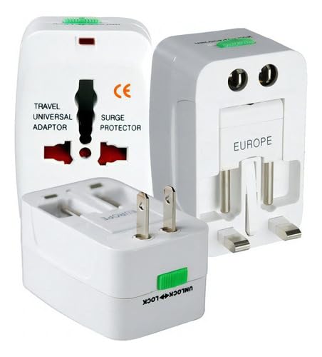 Kit 2 Adaptador USB Tomada Universal Com 2 USB Padrão Internacional, Mais de 150 Países, Para Viagem, Bivolt, EUA, UK, Asia, AU, Europa SANMARSHOP