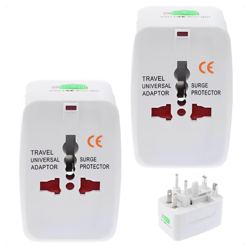 Kit 2 Tomada Universal Padrão Internacional Adaptador Para Mais de 150 Países Adaptador Portátil Para Viagem Bivolt