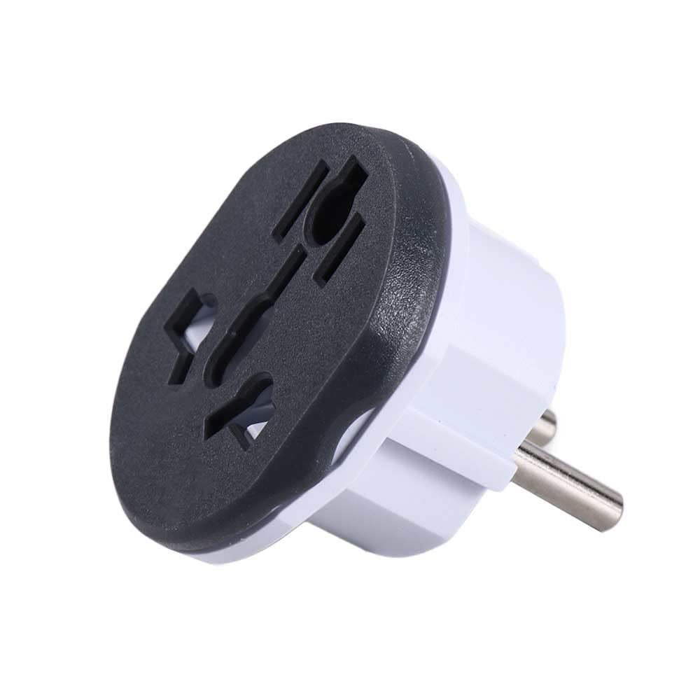 Adaptador de tomada de alimentação 16A AU UK CN EUA para UE Europa Plug Conversor de tomada de alimentação Adaptador de viagem EUA para UE Adaptador de parede elétrico (cinza)