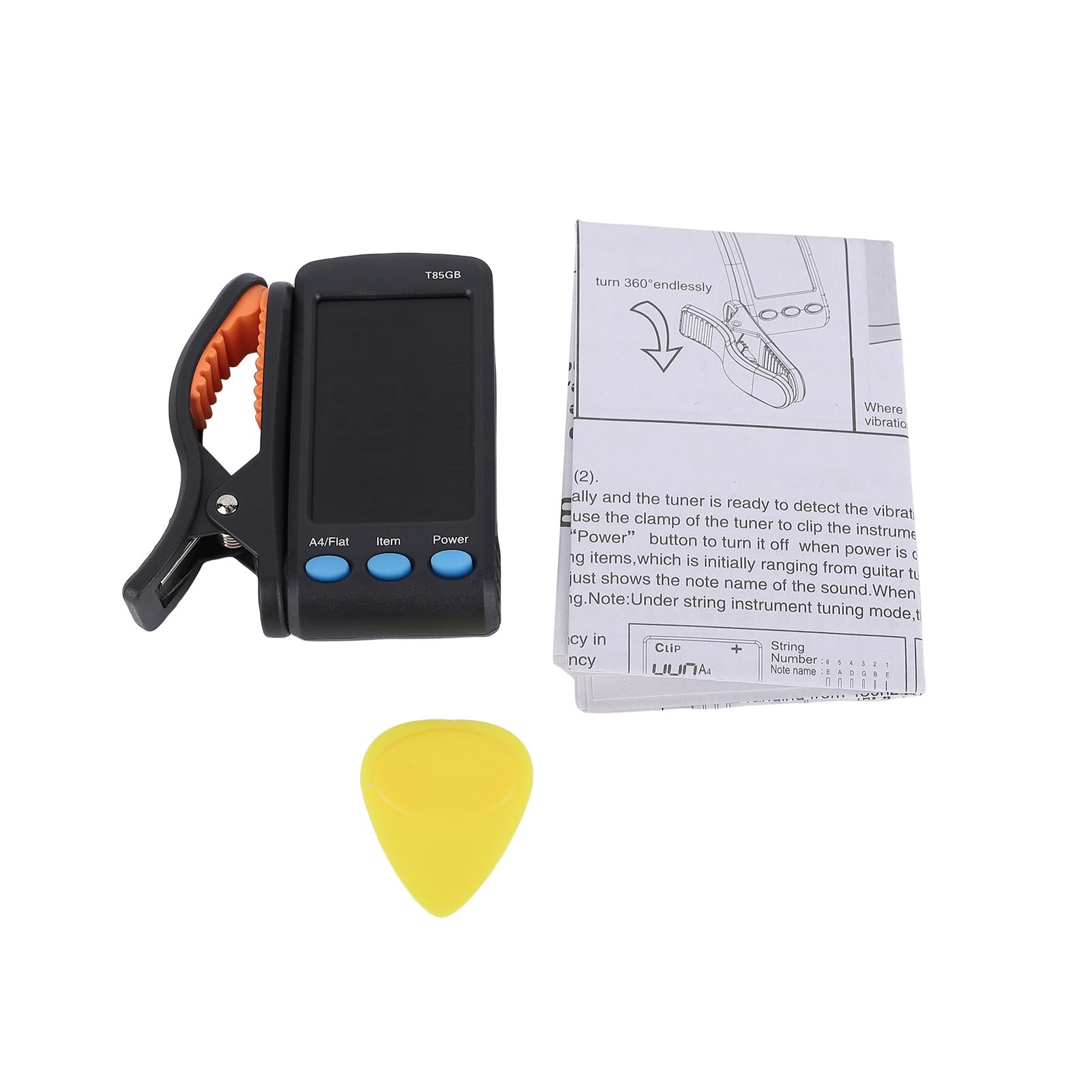 Alomejor Afinador Cromático, Afinador Portátil de Clip para Guitarra e