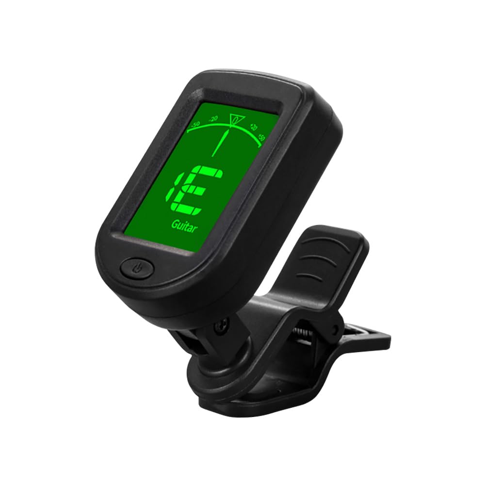 Afinador Clip Cromático Com Tela LED Para Guitarra Baixo Violino Ukulele | Portátil, Silicone, Giratório, 360°, Tela Dupla , 440Hz, 23g, Bolso, Palco, Luz