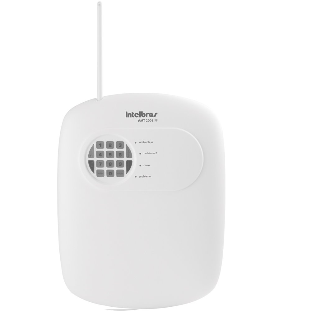 Central de alarme monitorada AMT 2008 RF Intelbras com 8 zonas (4 + 4 com fio 8 sem fio)