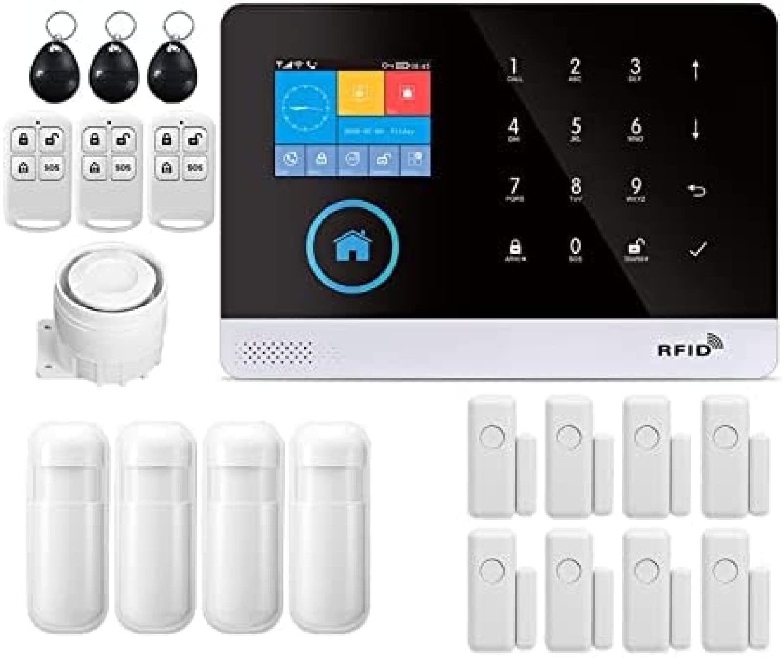BOR Sistema De Alarme De Porta WiFi PG103 Sistema De Alarme Para Segurança Contra Roubo Doméstico Alarme WiFi GSM Sem Fio Tuya Smart House App Control Para Casa, Apartamento,10,E,YUYANAIAI