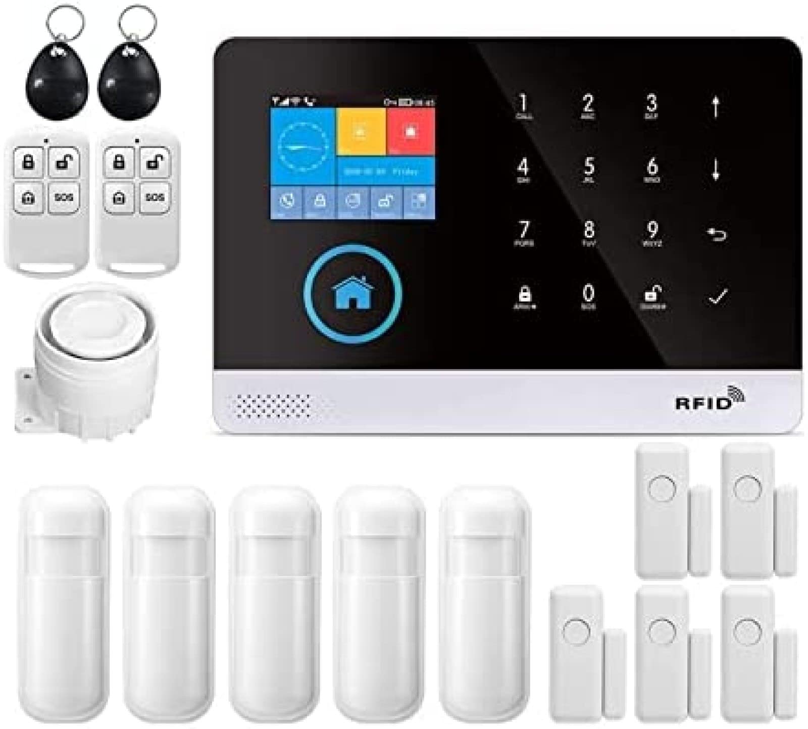 BOR Sistema De Alarme De Porta WiFi PG103 Sistema De Alarme Para Segurança Contra Roubo Doméstico Alarme WiFi GSM Sem Fio Tuya Smart House App Control Para Casa, Apartamento,9,E,YUYANAIAI