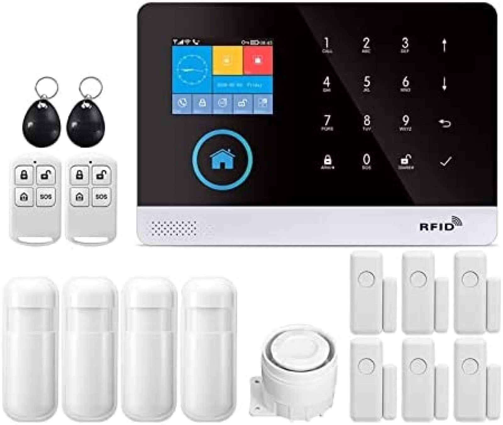 BOR Sistema De Alarme De Porta WiFi PG103 Sistema De Alarme Para Segurança Contra Roubo Doméstico Alarme WiFi GSM Sem Fio Tuya Smart House App Control Para Casa, Apartamento,8,E,YUYANAIAI