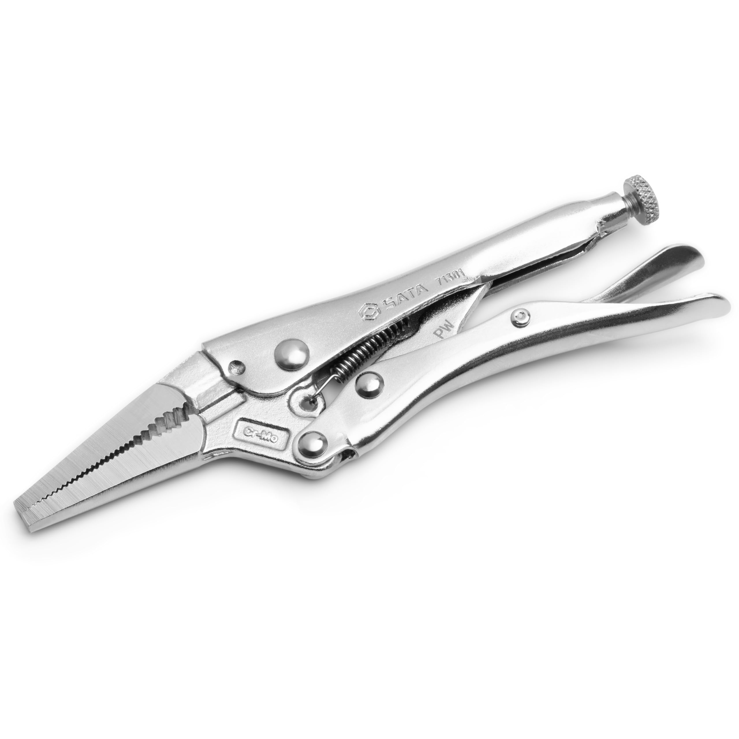 Alicate De Pressão Bico Longo Sata Prateado 6"