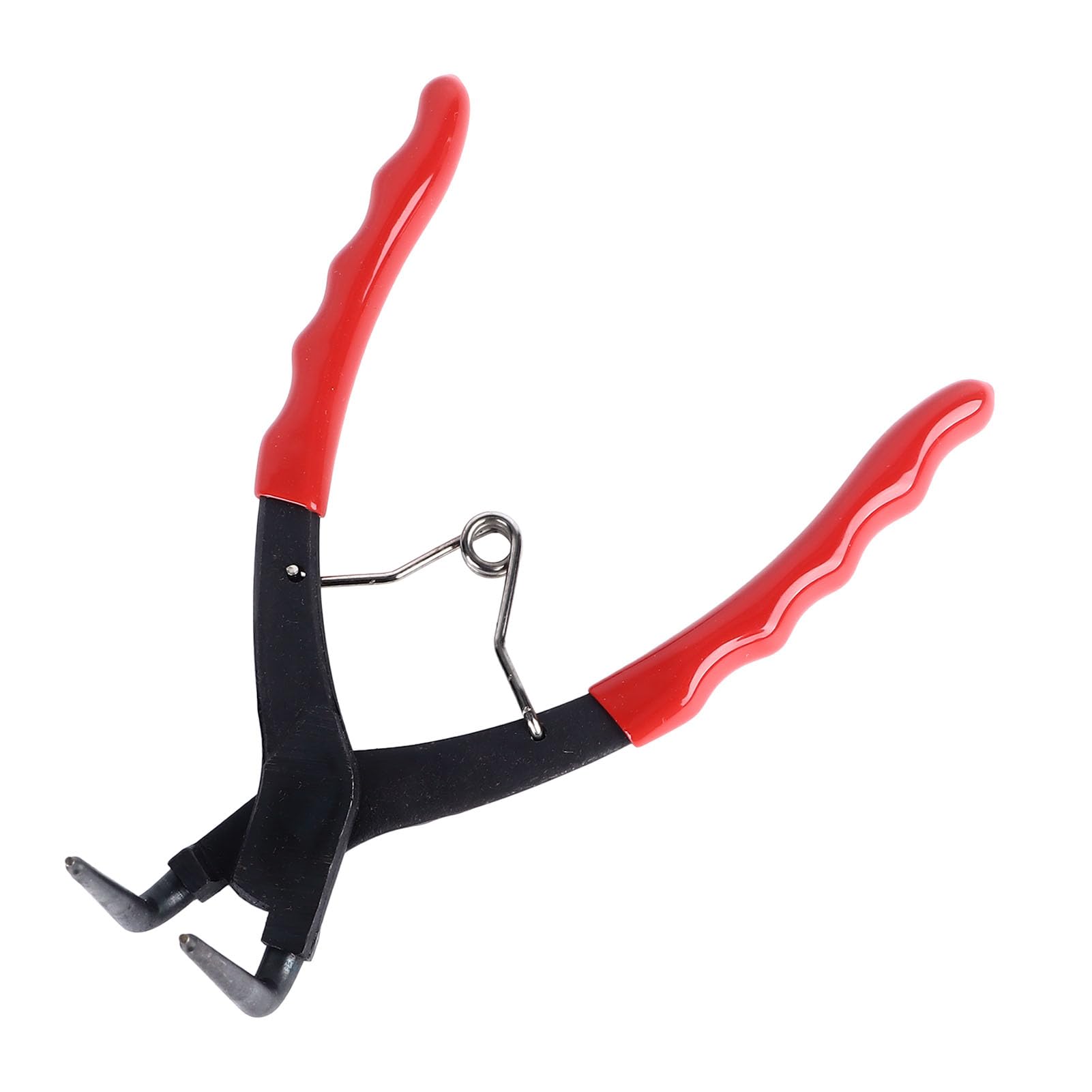 Alicate de anel de pressão, curvado interno resistente, 90 graus, 17,78 cm com mola de aço carbono, com cais de fixação estendida para ambientes especiais