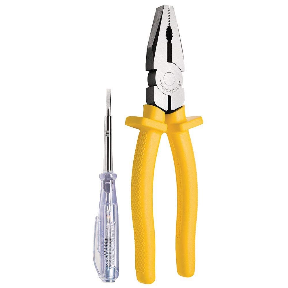 Tramontina 43408157, Kit com 2 Ferramentas, Sendo 1 Alicate Universal 8 e Uma Chave Teste 1/8X3