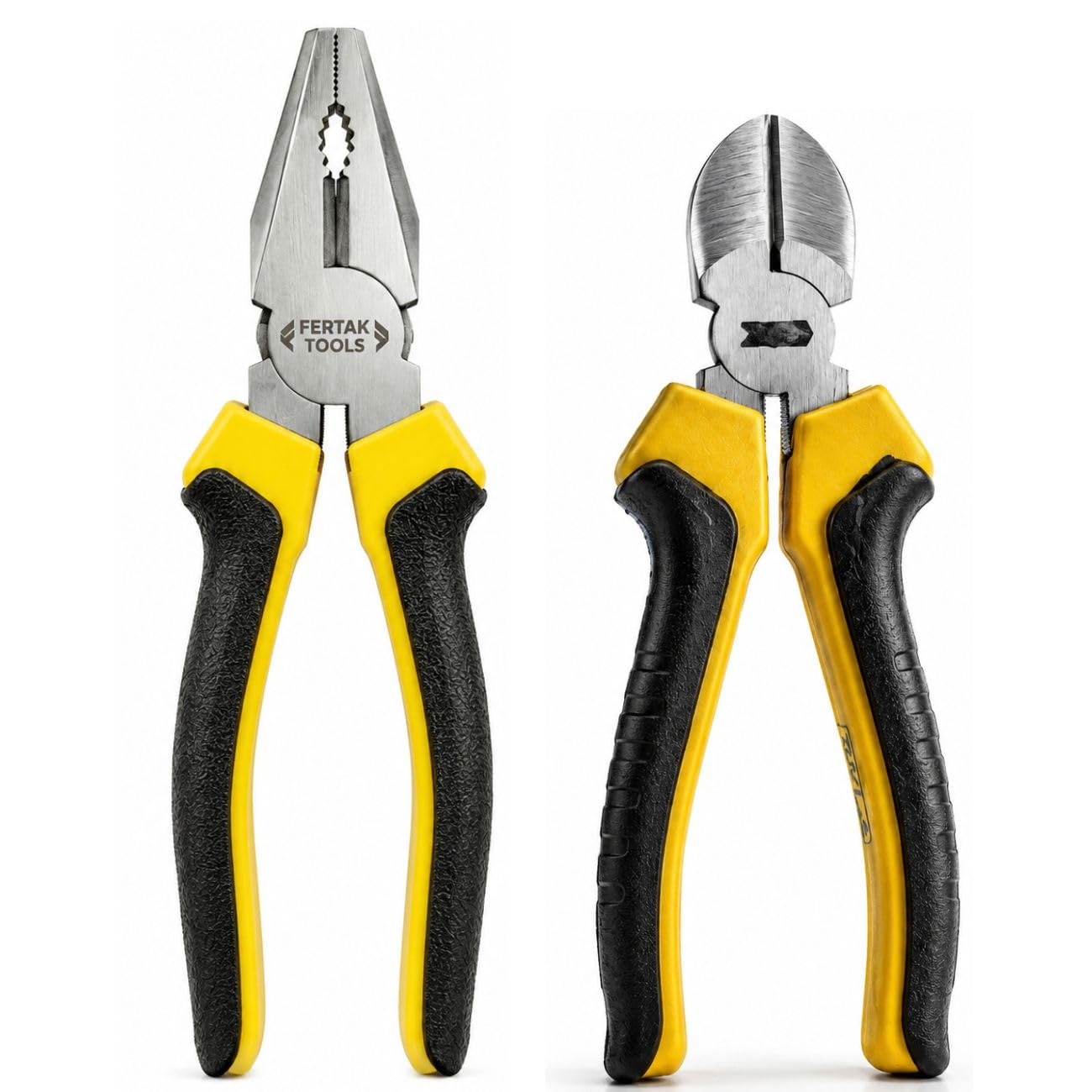 Kit Alicate Universal 8" + Corte Diagonal 6" Cabo Emborrachado Aço Carbono