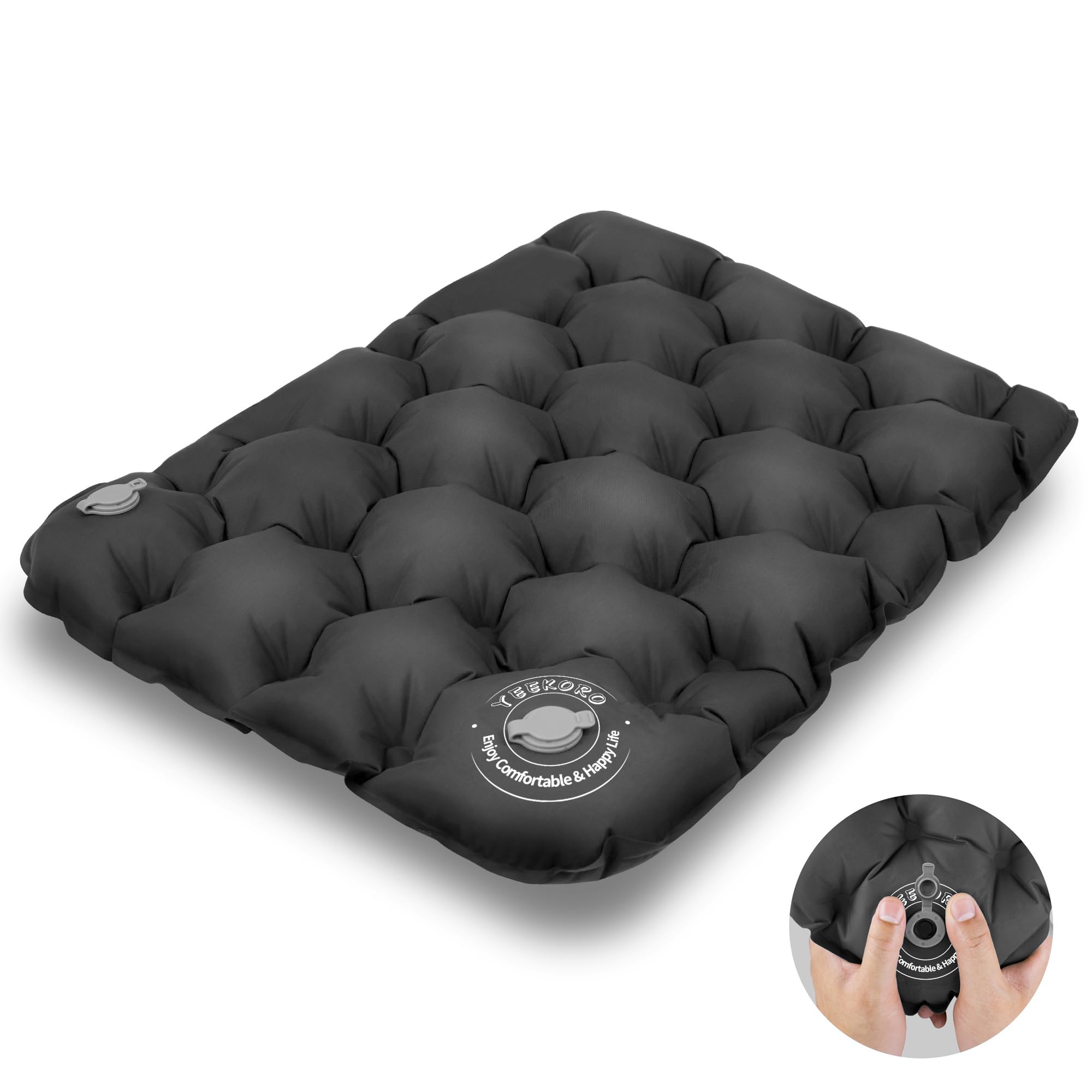 Almofada de assento inflável, almofada de assento de ar leve para acampamento, impermeável, almofada de assento de pressão portátil para assento de avião viagem, caminhada, escritório, estádio