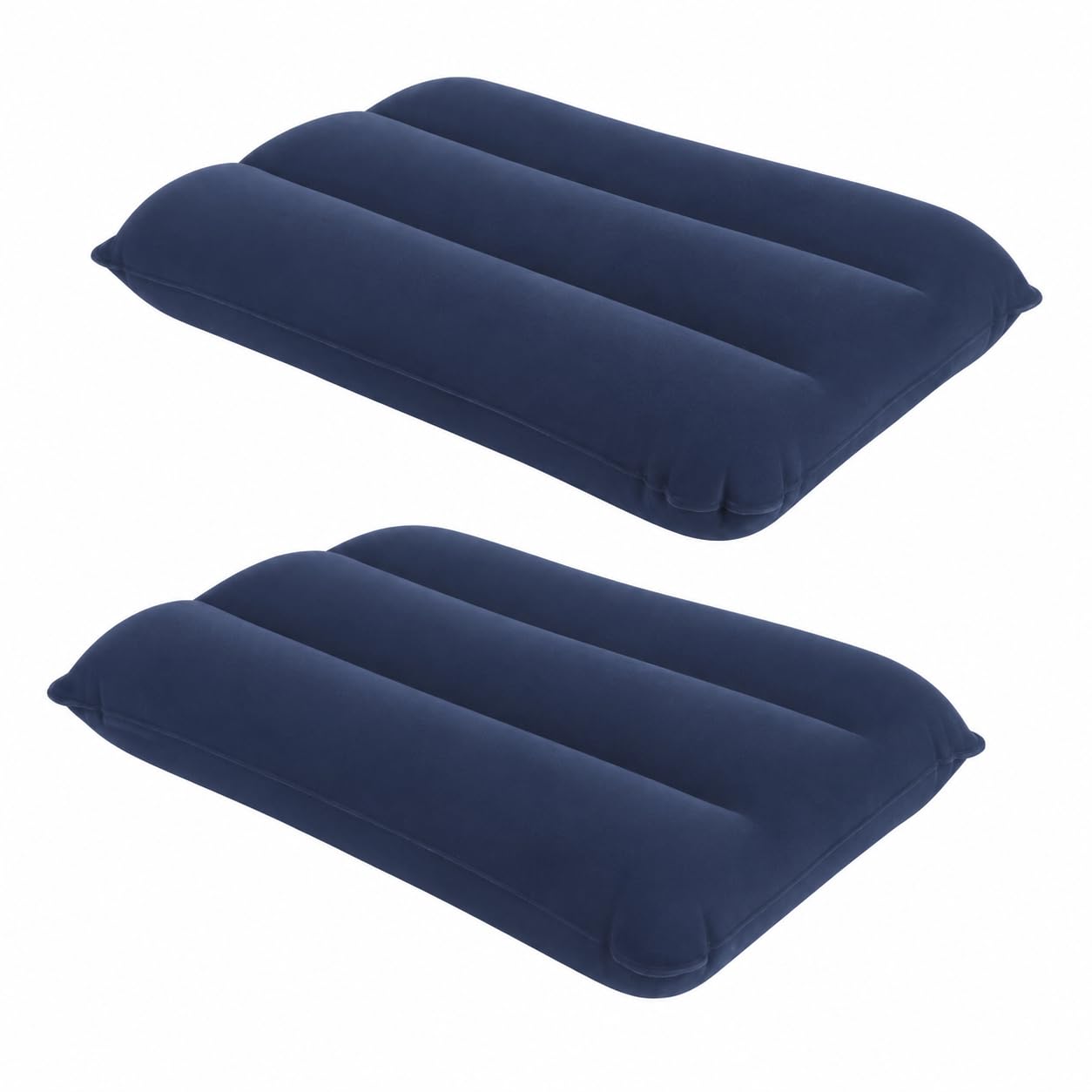 Ômega Travesseiro Inflável de Viagem, 53 x 37 x 9 cm, Azul, Aveludado e Impermeável, PVC/Vinil