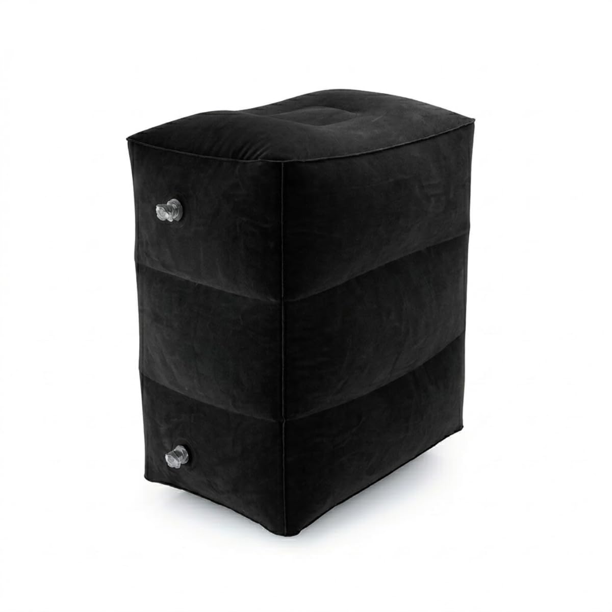 Apoio Inflável Pé Almofada Travesseiro Viagem Avião Carro Ônibus Criança Adulto Descanso Conforto Pernas Portátil 40x30x43cm (Preto)