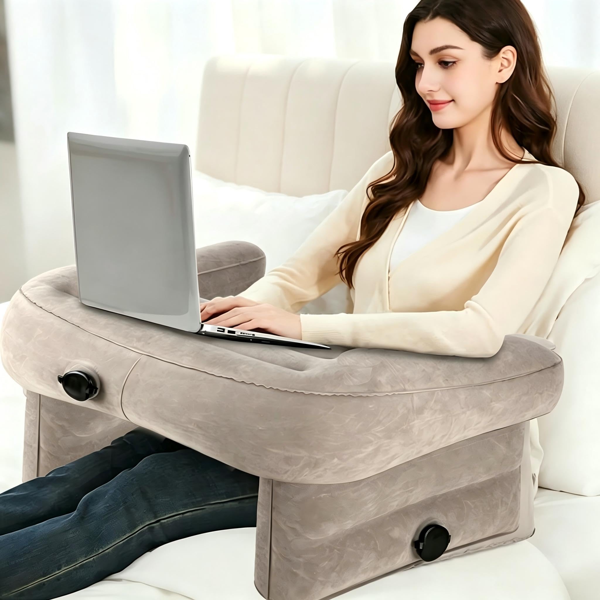 Almofada de Leitura Extragrande Inflável 66,5×60×17 cm, Almofada de Leitura Ergonómica, Almofada Inflável Portátil