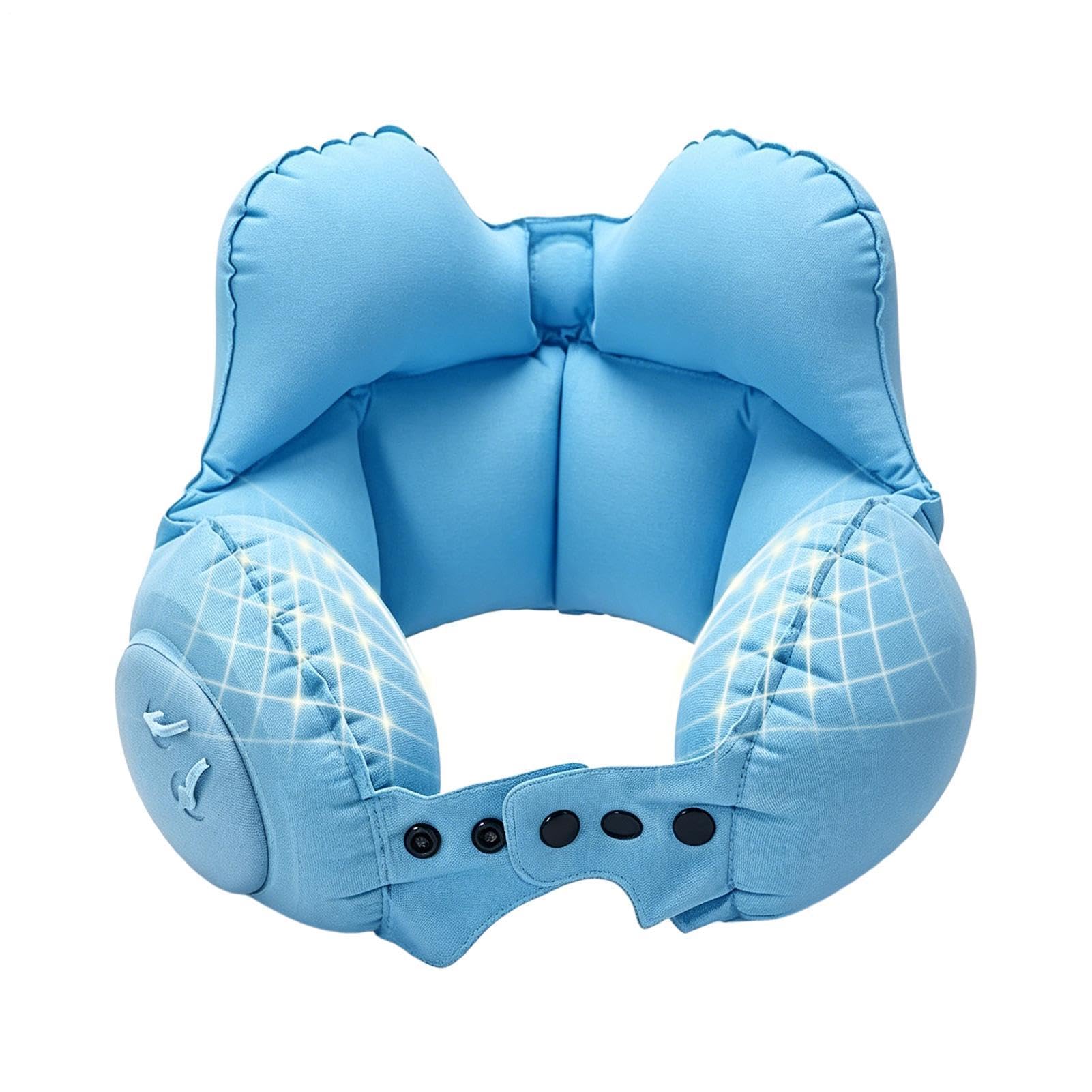 Almofada de Pescoço Inflável de Viagem Suporte Ergonómico Portátil Dobrável | Almofada de Pescoço Inflável para Viagem Para Viajar, Avião, Descanso, Acampar, Mochila, Condução, Viagem de ,