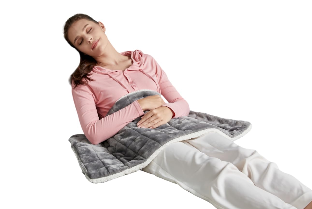 Almofada Térmica Com Peso Para Dores Nas Costas E Cólicas Menstruais, Lavável À Máquina. Almofada Térmica Elétrica Extra Grande De 17 X 33 Para Ombros, 4,9 Lb. Almofada Aquecida Com 4 Nívei