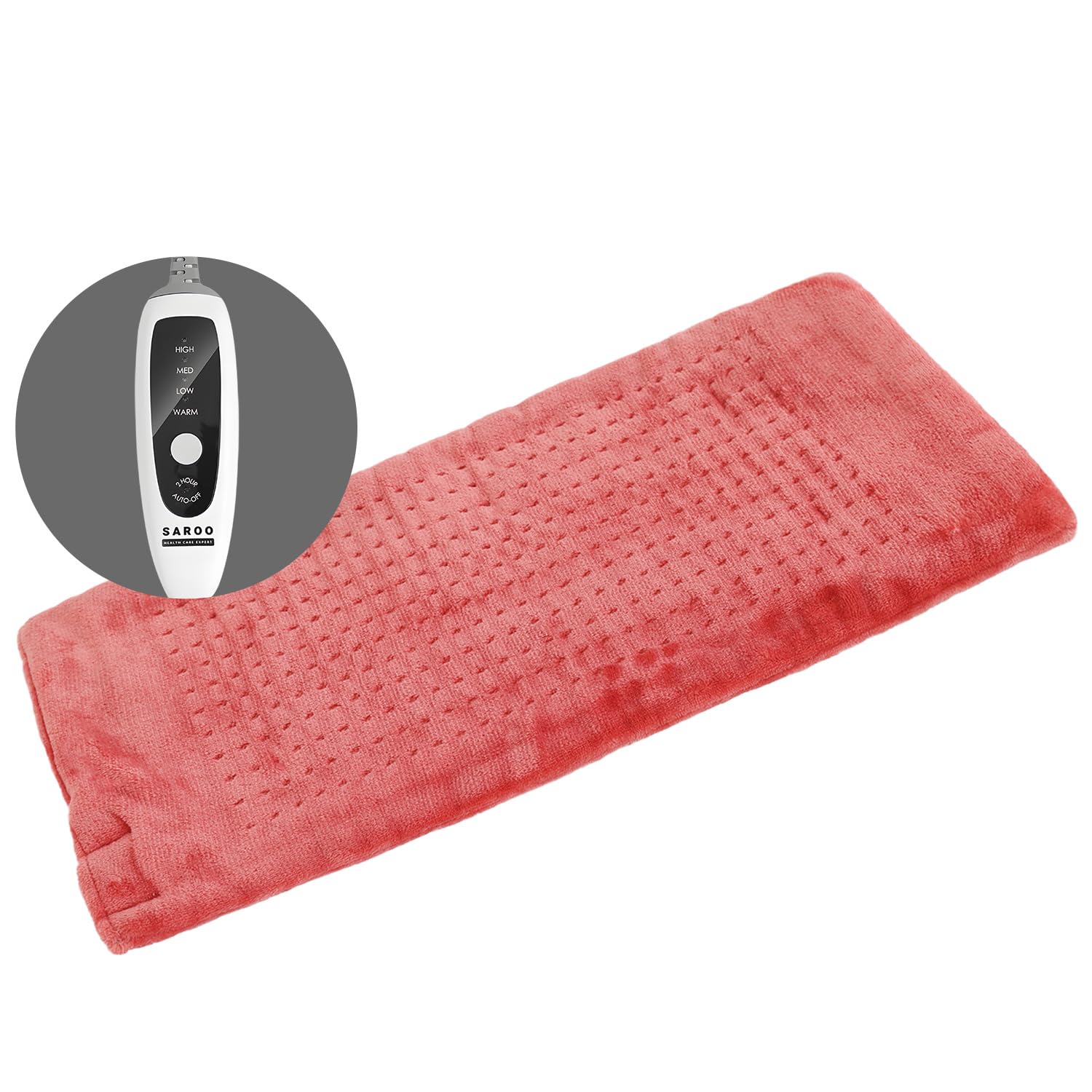 SAROO Almofada Térmica Para Alívio Da Dor Nas Costas, Almofada Térmica Elétrica Para Cólicas/Abdômen/Cintura/Ombro Com 4 Níveis De Aquecimento E Desligamento Automático, Almofada Térmica Úmida/Seca