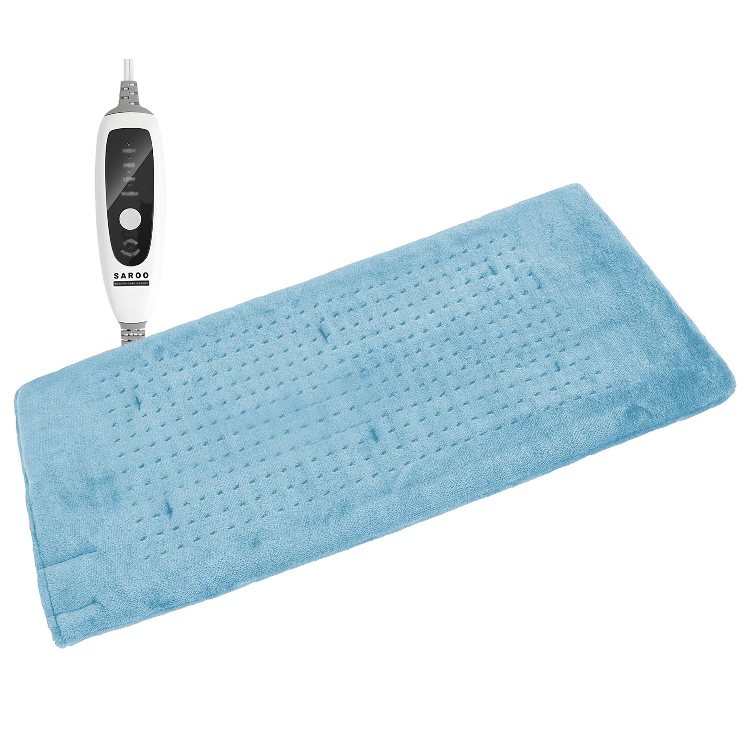 SAROO Almofada Térmica Para Alívio De Dores Nas Costas E Cãibras, Almofada Térmica Elétrica Para Pescoço, Ombro, Joelho E Perna, Almofada Térmica Portátil Com 4 Configurações De Calor E Calor Úmido