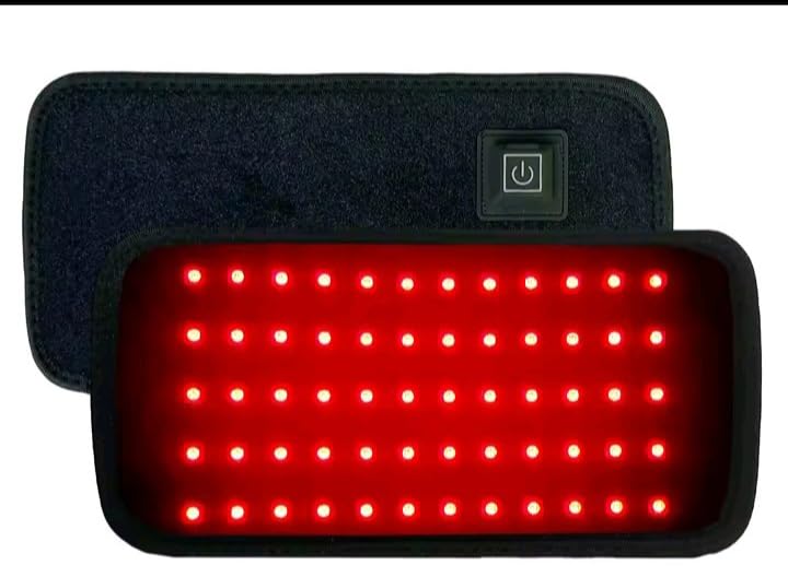 Almofada Térmica Elétrica com LED Vermelho, Terapia de Calor para Alívio da Dor, 5 Modos de Temperatura, Preta
