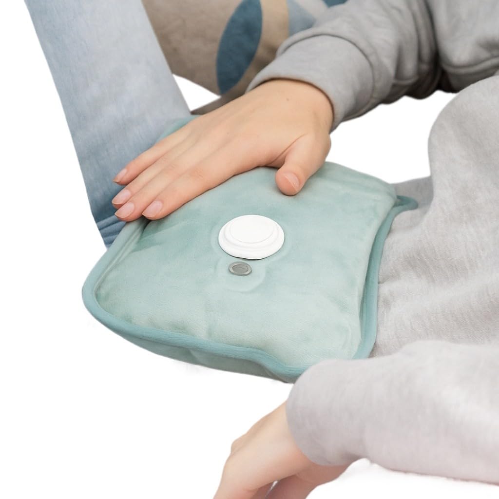 Bolsa de Água Quente Almofada Térmica Elétrica para Aquecer Mãos Aliviar Cólicas e Dores Musculares (Bolsa de Agua Verde)
