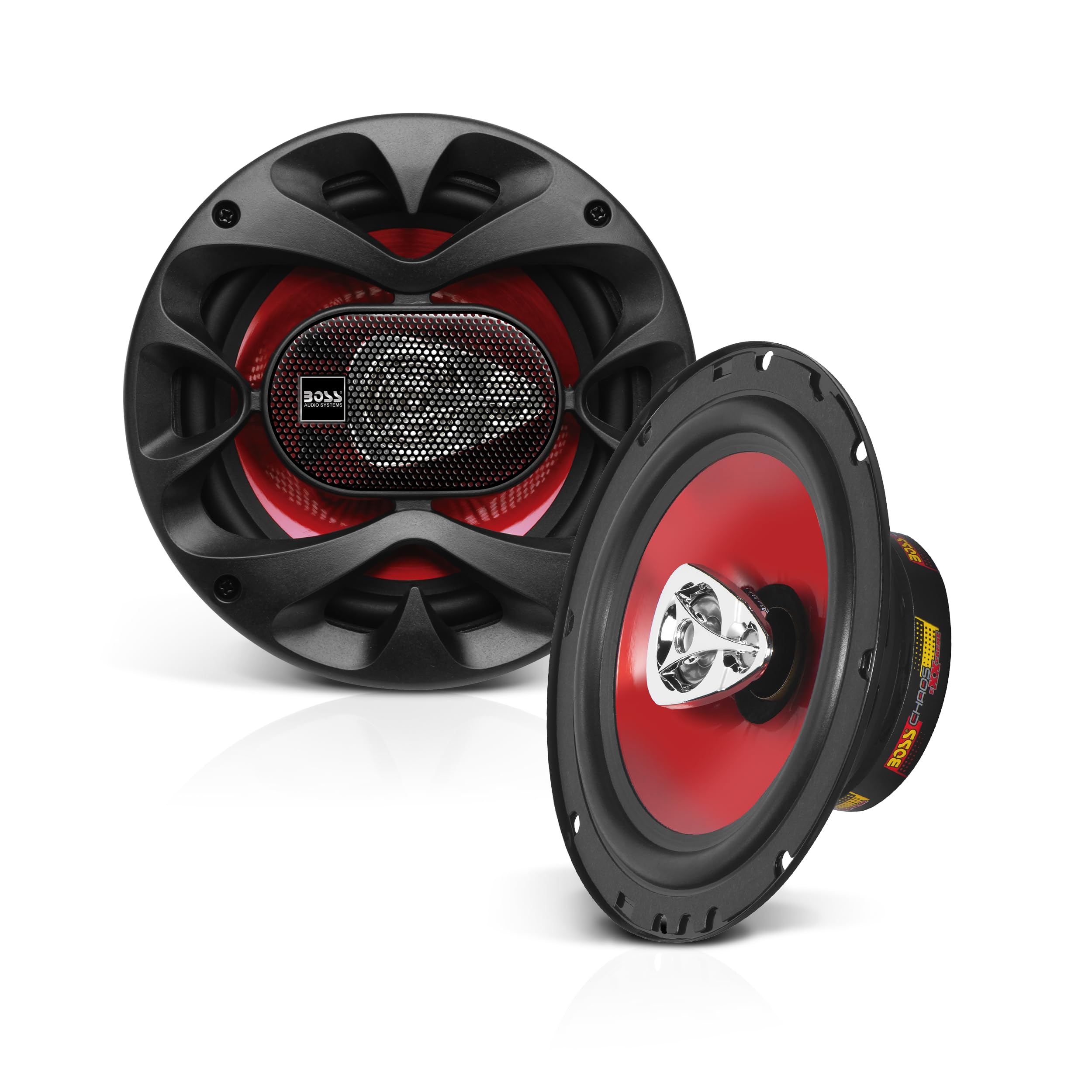 BOSS Audio Systems CH6530 Chaos Series Alto-falantes para porta de carro de 16,5 polegadas - 300 watts (par), 3 vias, gama completa, tweeters, coaxial, vendido em pares