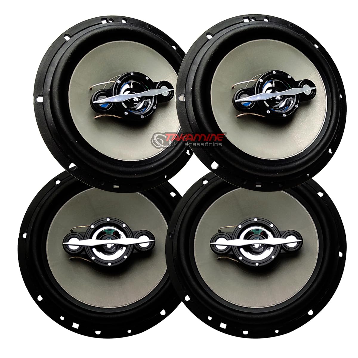 Kit 2 Pares Alto Falante 6 Polegadas Quadriaxial Som Automotivo 280W Leson