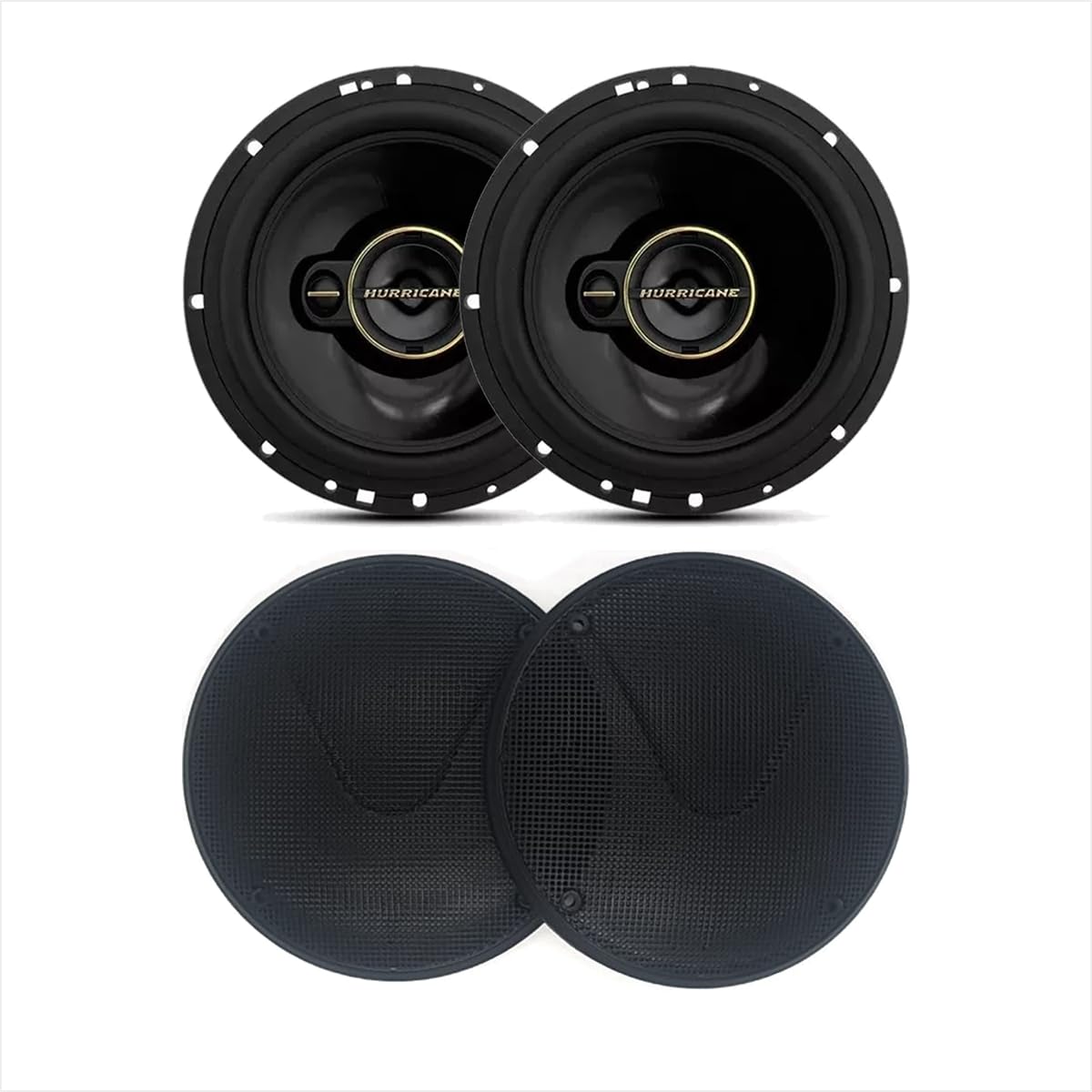 Aurum Kit Hurricane 120W Par Alto Falante 6 Polegadas Triaxial + Tela 6 Polegadas Tipo Pioneer Cor Preta para Carro TNT Full Som Automotivo