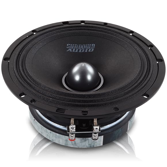 Sundown Audio LCMR-6.5 S-LCMR6.58 100 Watt RMS Alto-falante de médio alcance de áudio automotivo de 6,5 polegadas 8 Ohm, plugue de fase, ímã de ferrite, sensibilidade de 92 dB