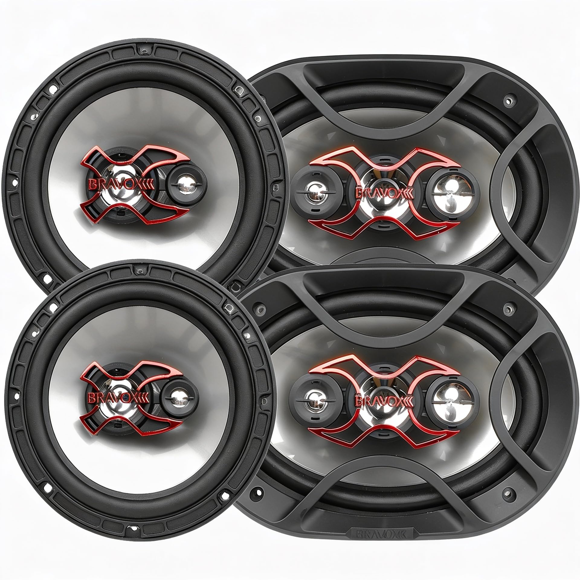 Kit Fácil Alto-falantes 6 E 6x9 Polegadas 240w Rms Para Portas E Tampão De Carro
