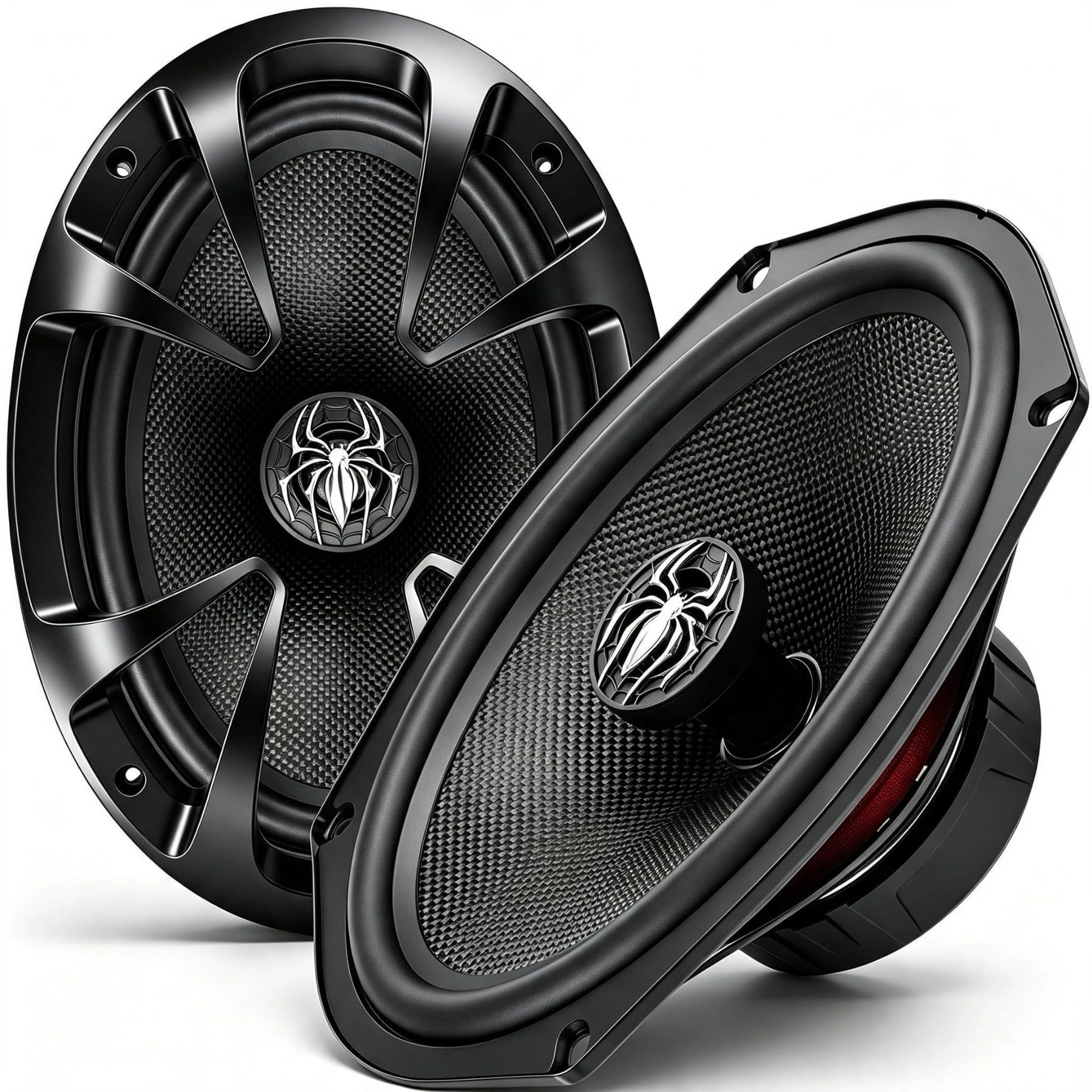 Alto-falantes automotivos coaxiais atualizados de 15 x 23 cm, alto-falantes de áudio automotivo de 800 W no máximo 4 Ohm, cone de fibra de carbono + tweeter de alta qualidade, instalação Plug