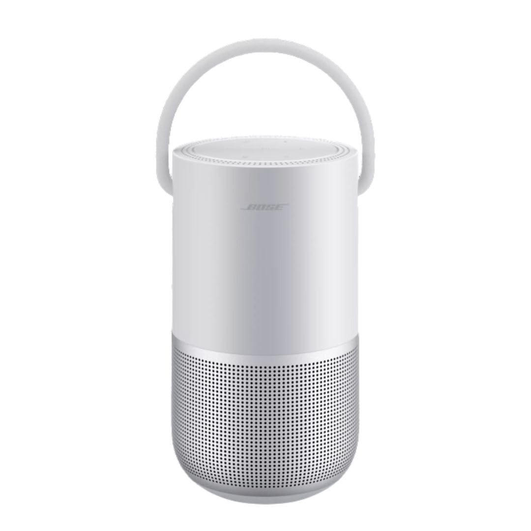 Bose Alto-falante inteligente portátil — Alto-falante Bluetooth sem fio com controle de voz Alexa integrado, resistente à água, prata