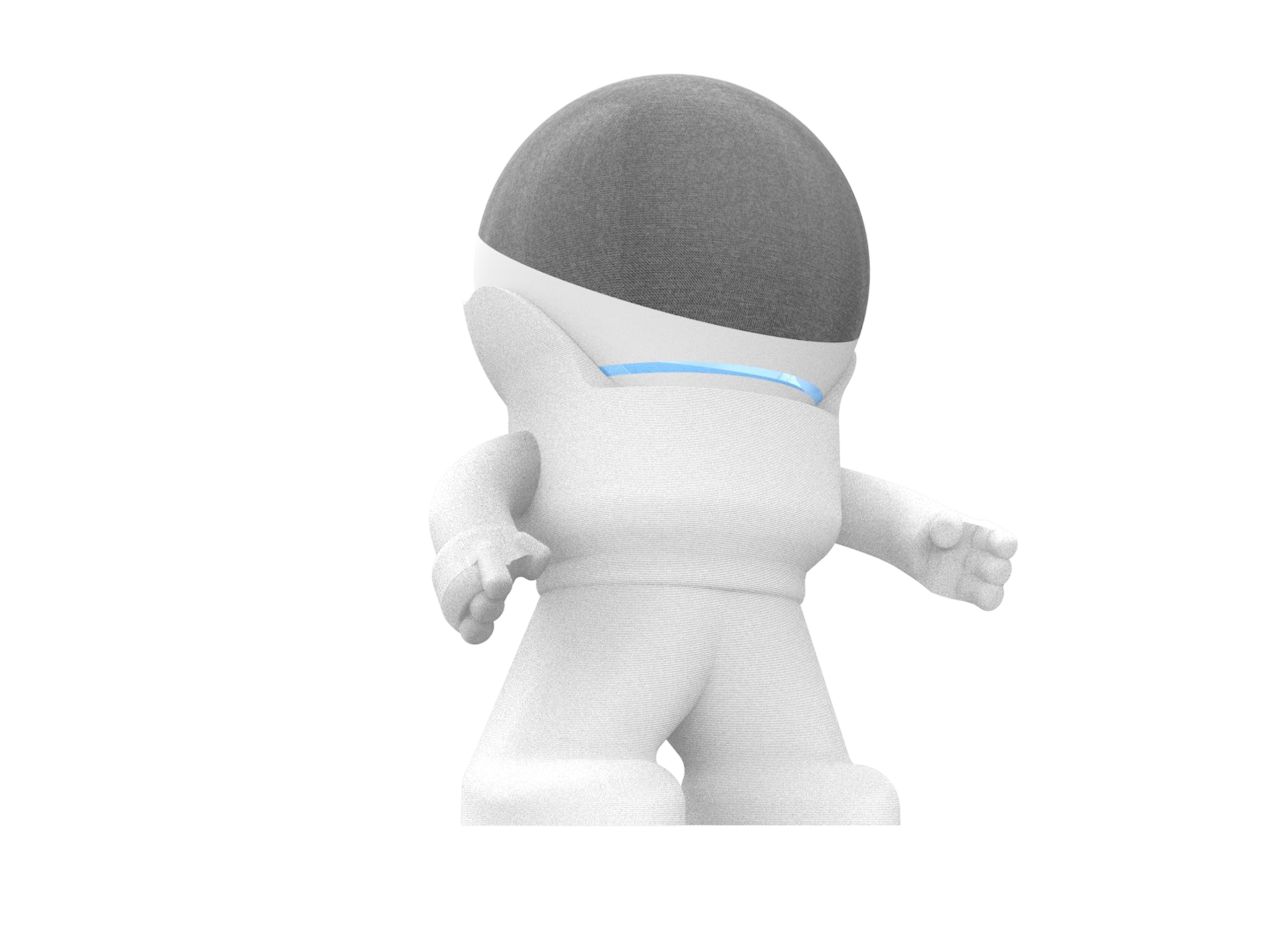 Splin Suporte Stand De Mesa para Alexa Smart Speaker Echo Dot 4ª ou 5ª geração -Amazon- Mr. Bill (branco)