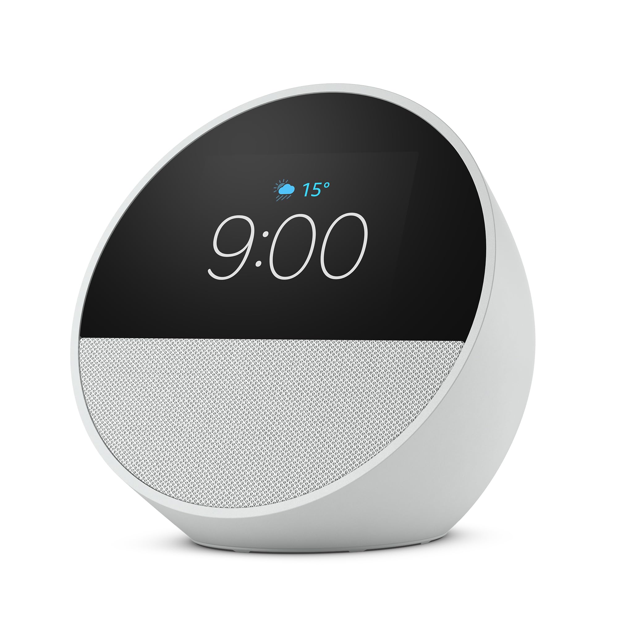 Echo Spot com Alexa (Geração mais recente) | Despertador inteligente com som vibrante | Cor Branca, com Acesso Antecipado à Alexa+