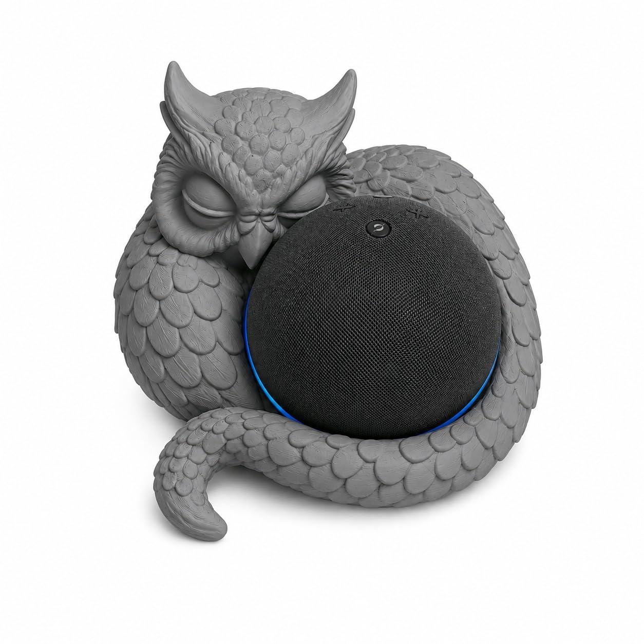 Suporte Coruja para Amazon Echo Dot 4ª e 5ª Geração | Base Decorativa (CINZA)