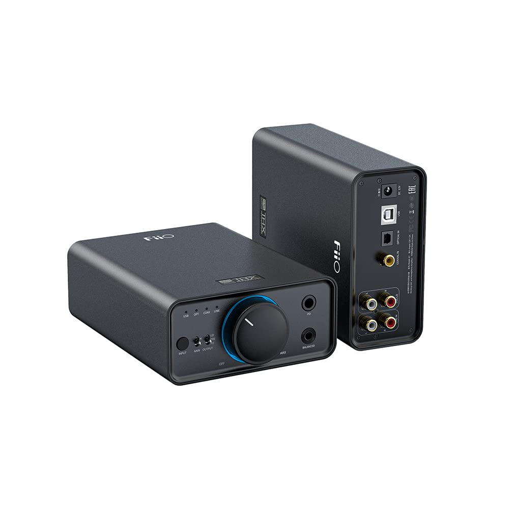 FiiO Amplificador de fone de ouvido K7 Full Balanced Hi-Fi DAC AK4493S*2, XMOS XU208 PCM384kHz DSD256, entradas USB/óptica/coaxial/RCA, saída de 6,35 mm/4,4 mm