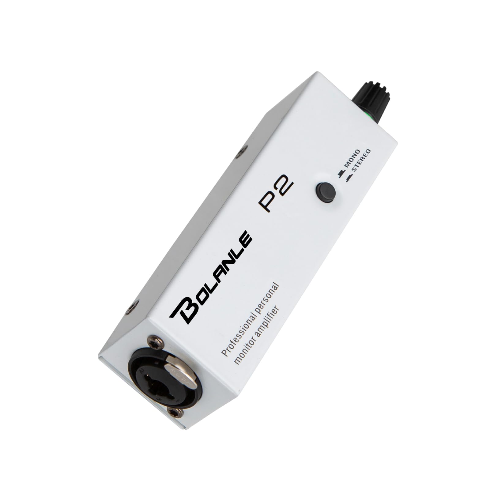 Amplificador intra-auricular portátil P2, amplificador de fone de ouvido com entrada XLR e TRS, saída de 3,5 mm, com interruptor estéreo/mono para tecladistas, bateristas, guitarristas (canal único)