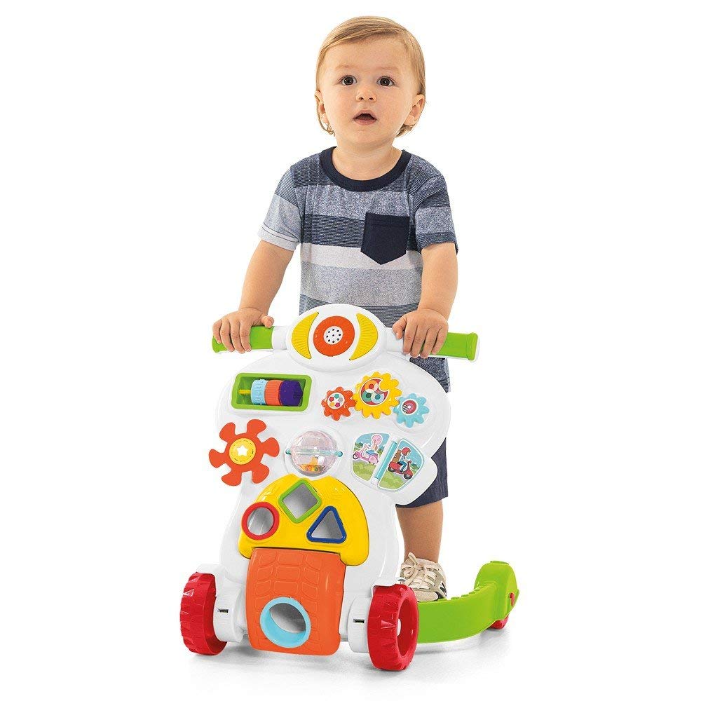 Andador Centro de Atividades Didático Infantil Bebê Piloto 2 em 1 - Aprendendo a Andar e Brincar - Tateti - Colorido