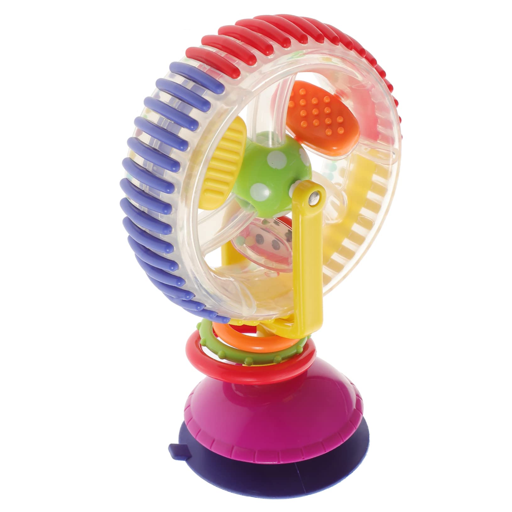 Toyvian Ventosa Roda Gigante Andadores e Centro De Atividades Brinquedos De Bebê De Alto Contraste Andador De Bebê Brinquedo De Empurrar Plástico Sucção Girar Círculo De Arco-íris