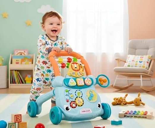Andador Infantil Baby Musical Educativo com Atividades Interativas – Andador para Bebê com Sons, Luzes e Painel de Brinquedos Educativos