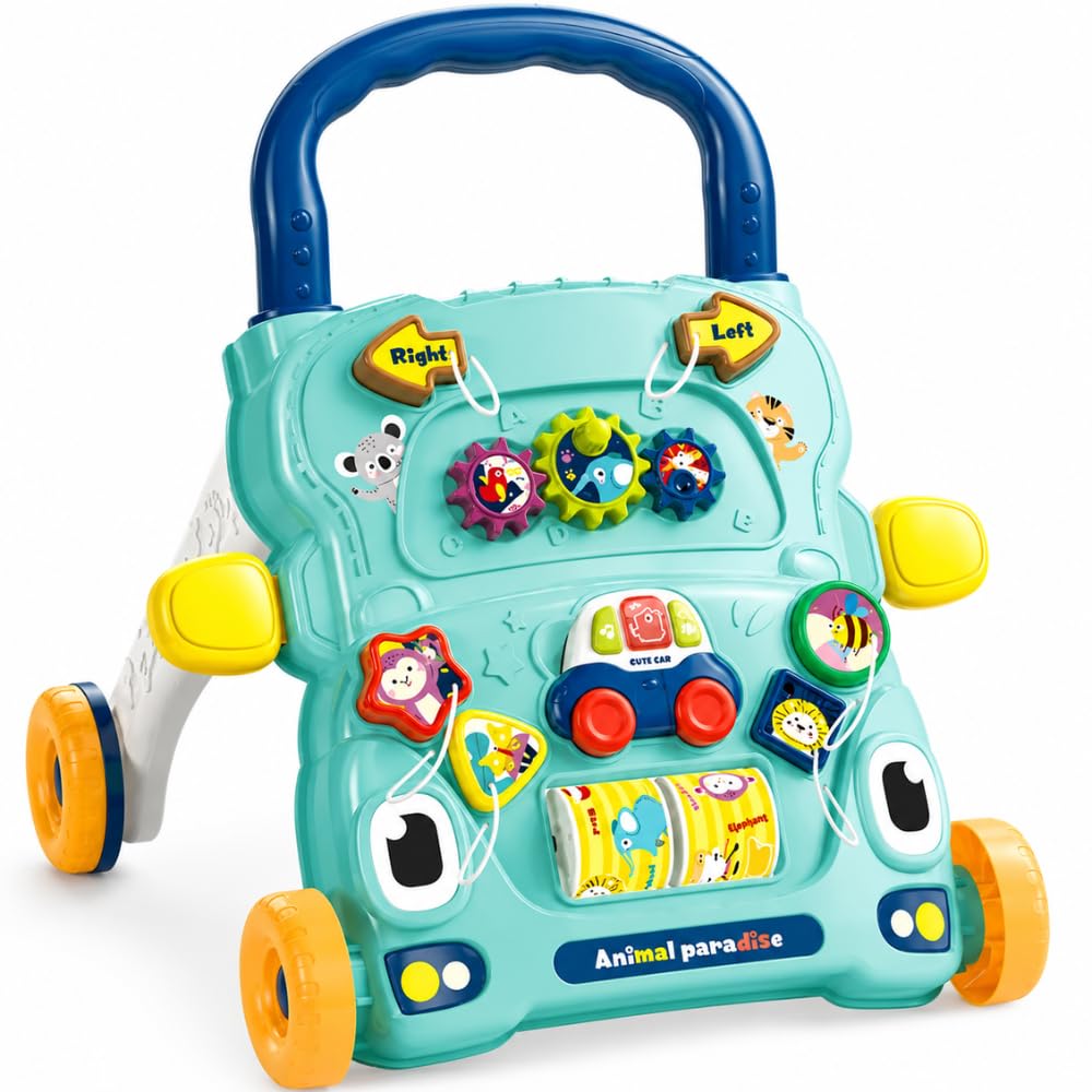 BABY STYLE Andador Didático Infantil Veloce Verde com Som Painel Interativo Atividades Educativas Rodas com Ajuste de Velocidade Desenvolvimento Motor e Sensorial Andador para Bebê Acima de 6 Meses