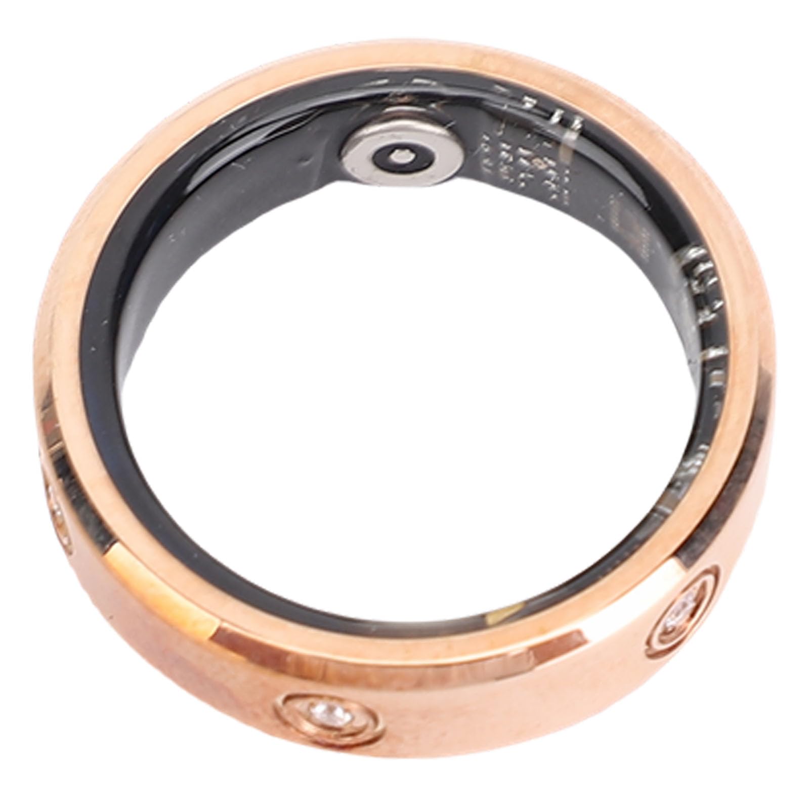 Anel Inteligente de Aço Inoxidável Dourado, Anel Rastreador de Fitness Com 50m à Prova D'água, Rastreador de Atividades para Natação, Corrida, (Tamanho 9 (ID 18,9 mm / 0,74 pol. C 59,5 mm /