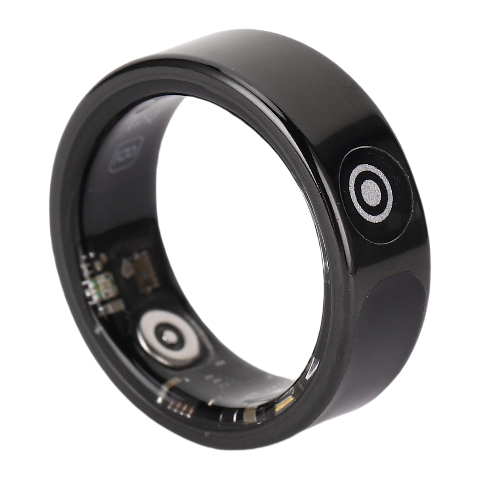 RiToEasysports Anel Inteligente, Rastreador de Atividade de Sono Em Aço Inoxidável Preto Com Tela Sensível Ao Toque e Controle de Gestos, Compatível Com 9.0 IOS (Tamanho 11 (ID 20,6 mm / 0,81 pol. C