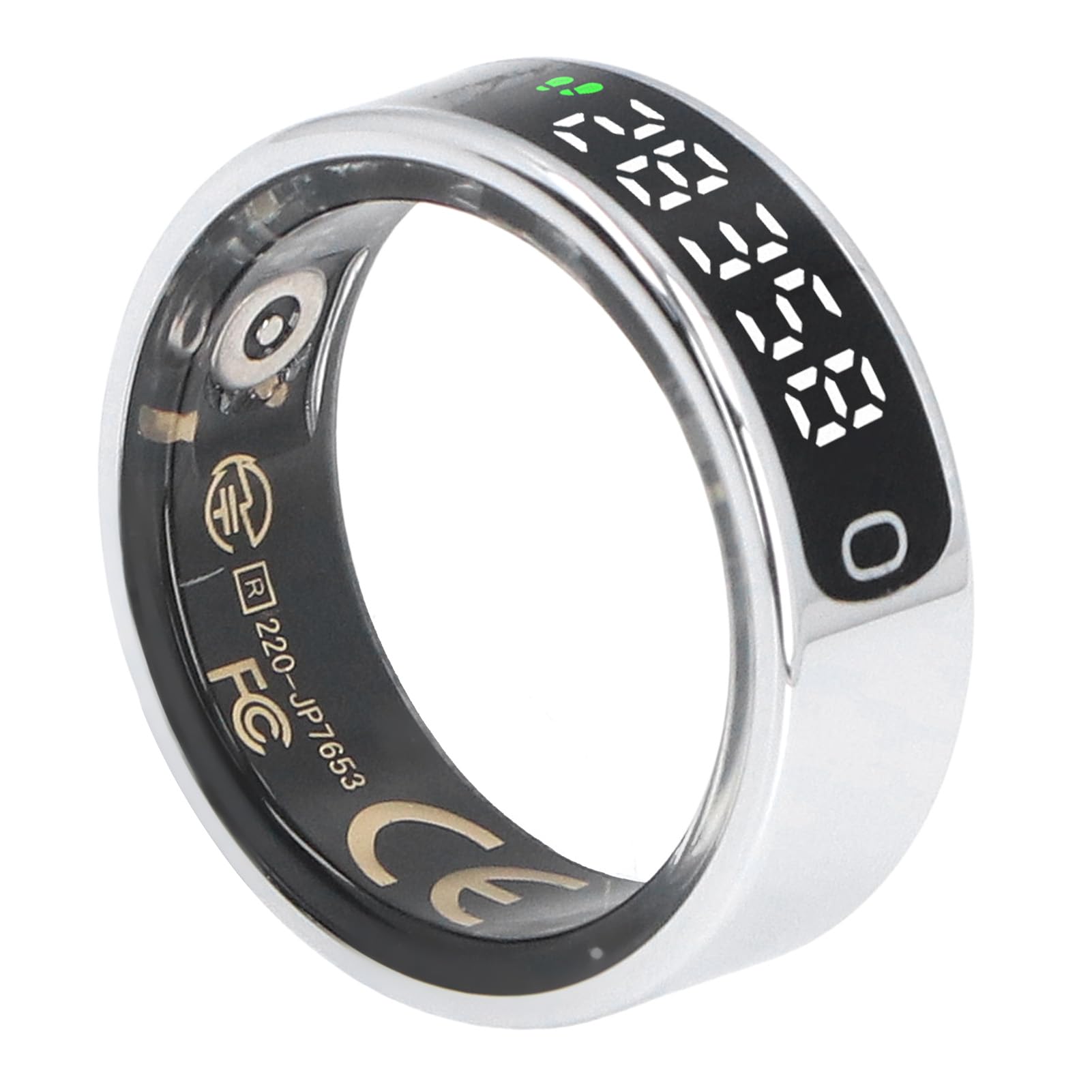 Gazaar Anel Inteligente Com Tela de Exibição, Rastreador de Fitness Com Controle de Gestos Bluetooth para Homens e Mulheres, Rastreador de (Tamanho 12 (ID 21,4 mm / 0,84 pol. C 67,2 mm / 2,65 pol.))